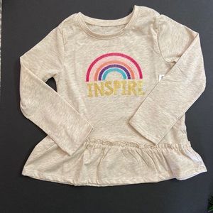 Girls Long Sleeve Asymmetrical Peplum Tee